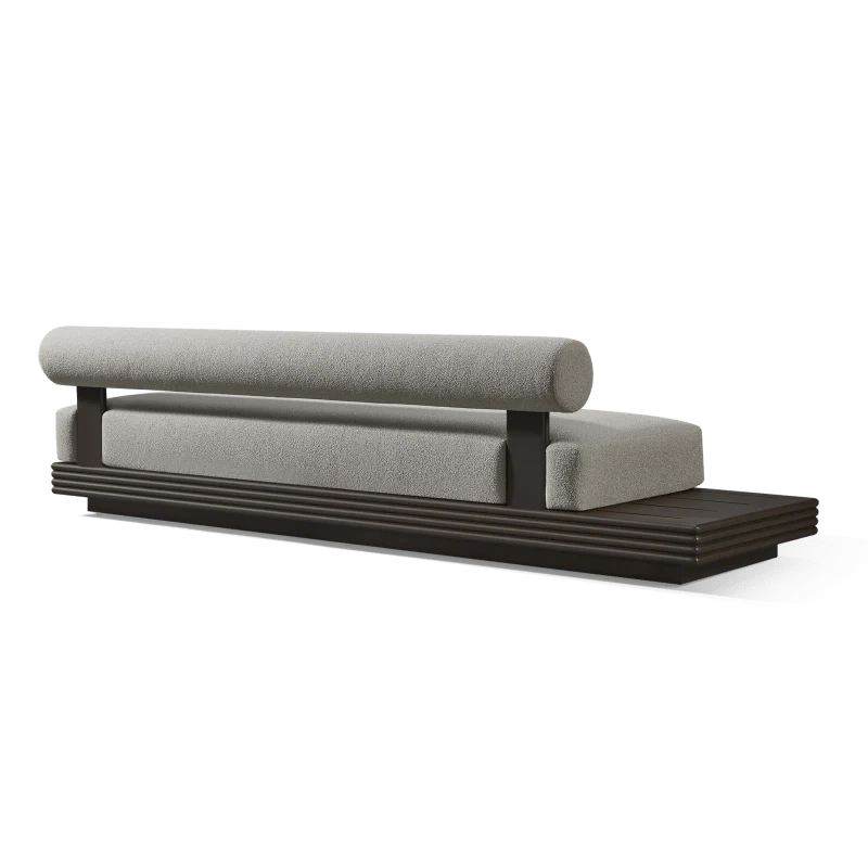 Collins Aluminum 3 Seat Armless Sofa + Table Left - Image 4