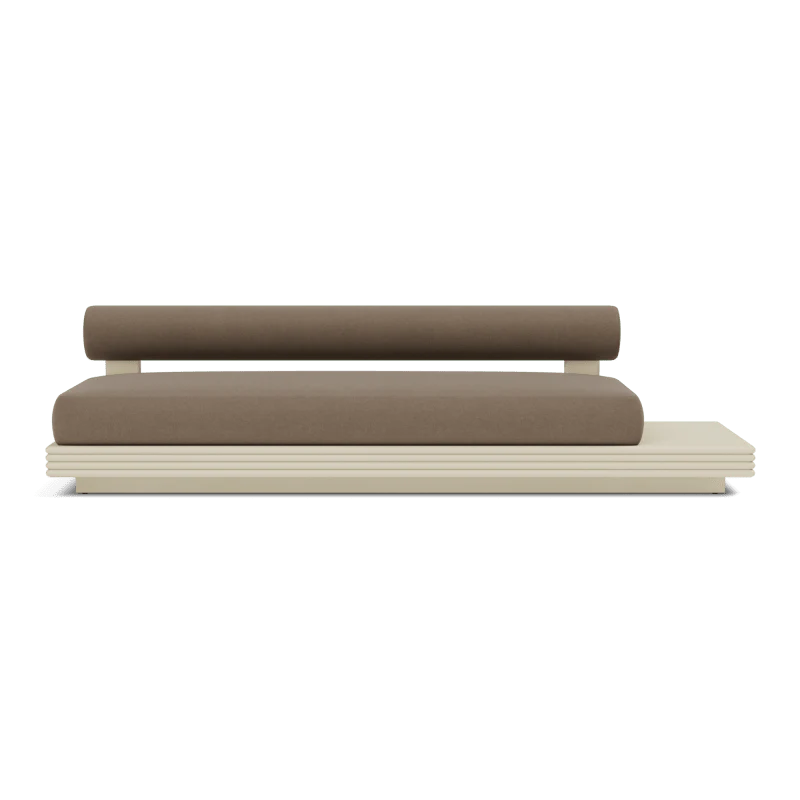 Collins Aluminum 3 Seat Armless Sofa + Table Right - Image 24