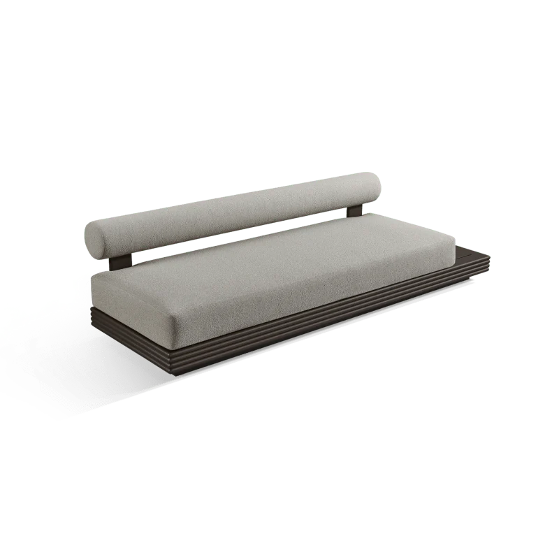 Collins Aluminum 3 Seat Armless Sofa + Table Right - Image 5