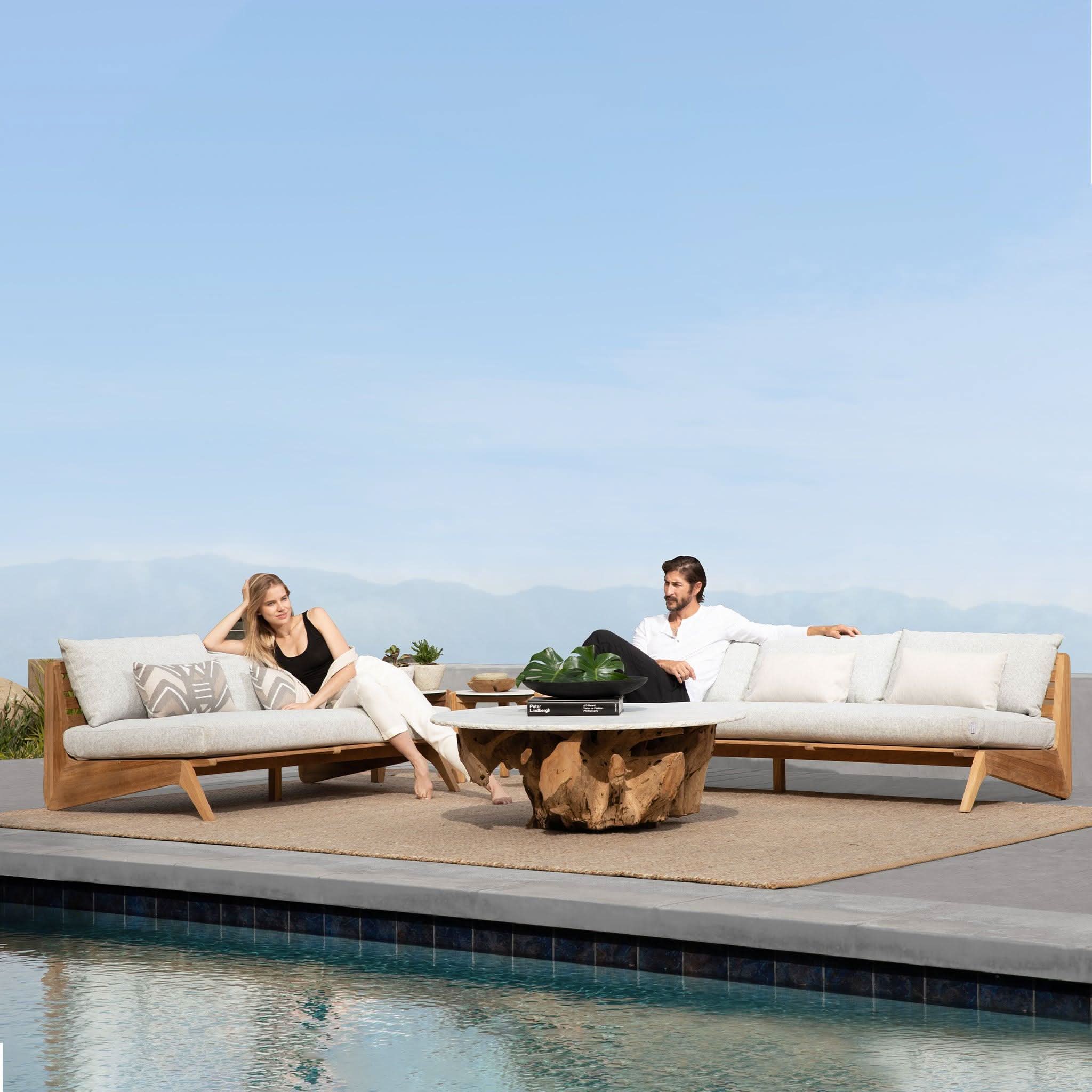 Mlb Teak 3 Seat Armless Sofa - Image 9