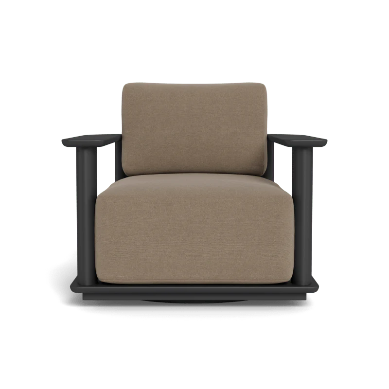 Newport Aluminum Barrel Swivel Lounge Chair - Image 13