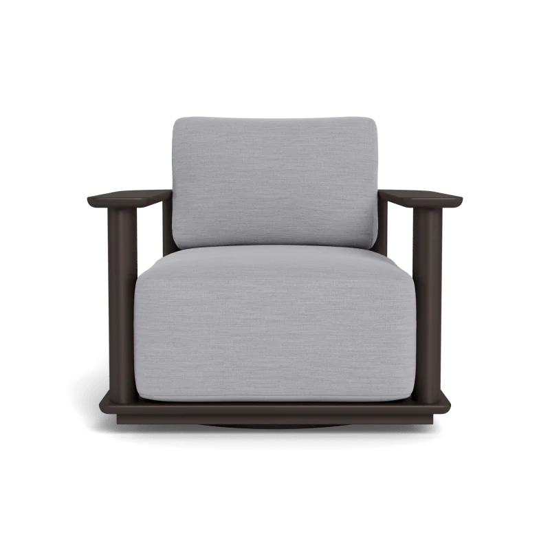 Newport Aluminum Barrel Swivel Lounge Chair - Image 36