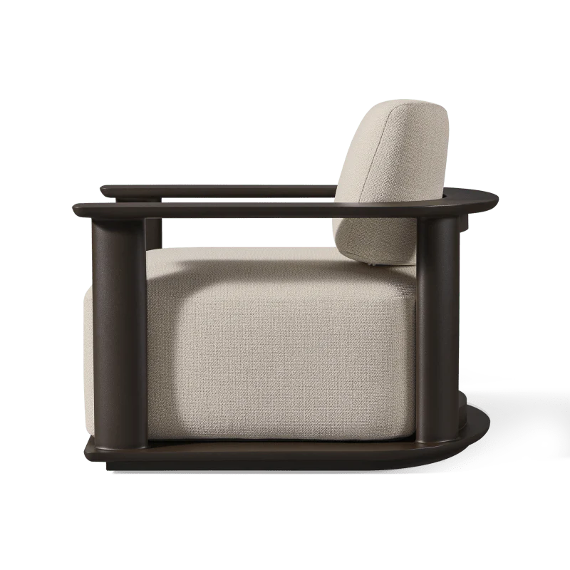 Newport Aluminum Barrel Swivel Lounge Chair - Image 4