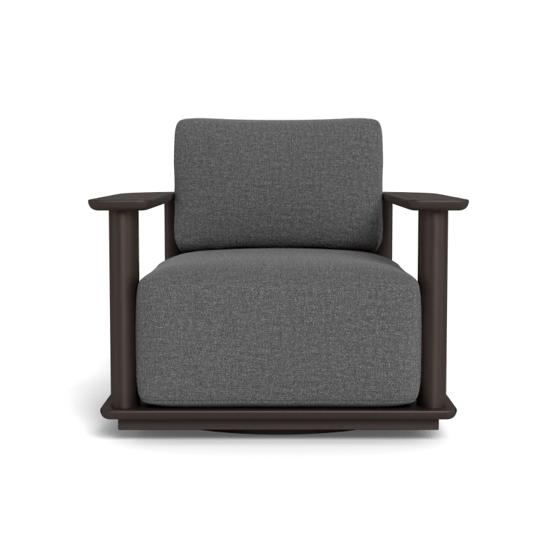 Newport Aluminum Barrel Swivel Lounge Chair - Image 45