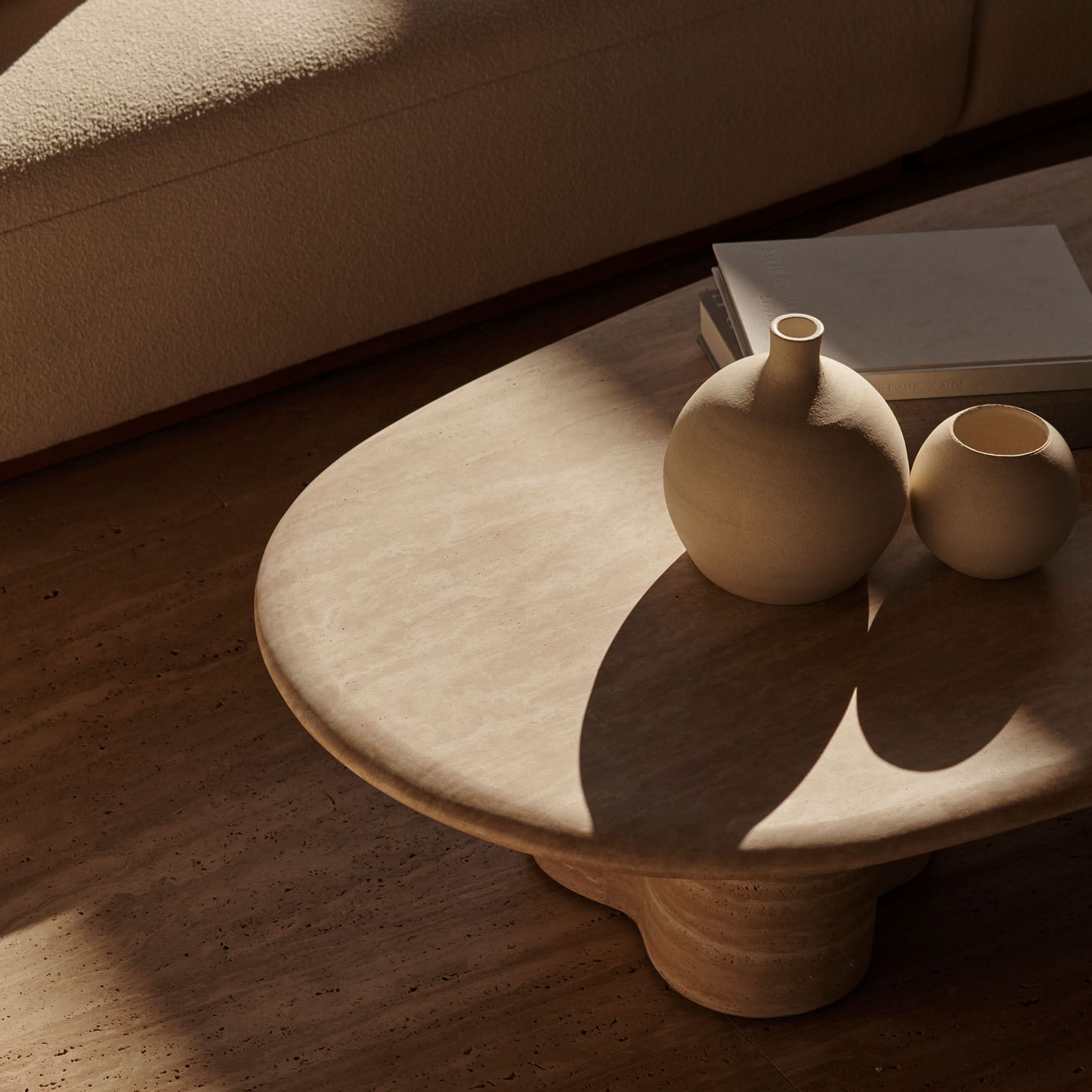 Porto Travertine Pill Coffee Table - Image 2