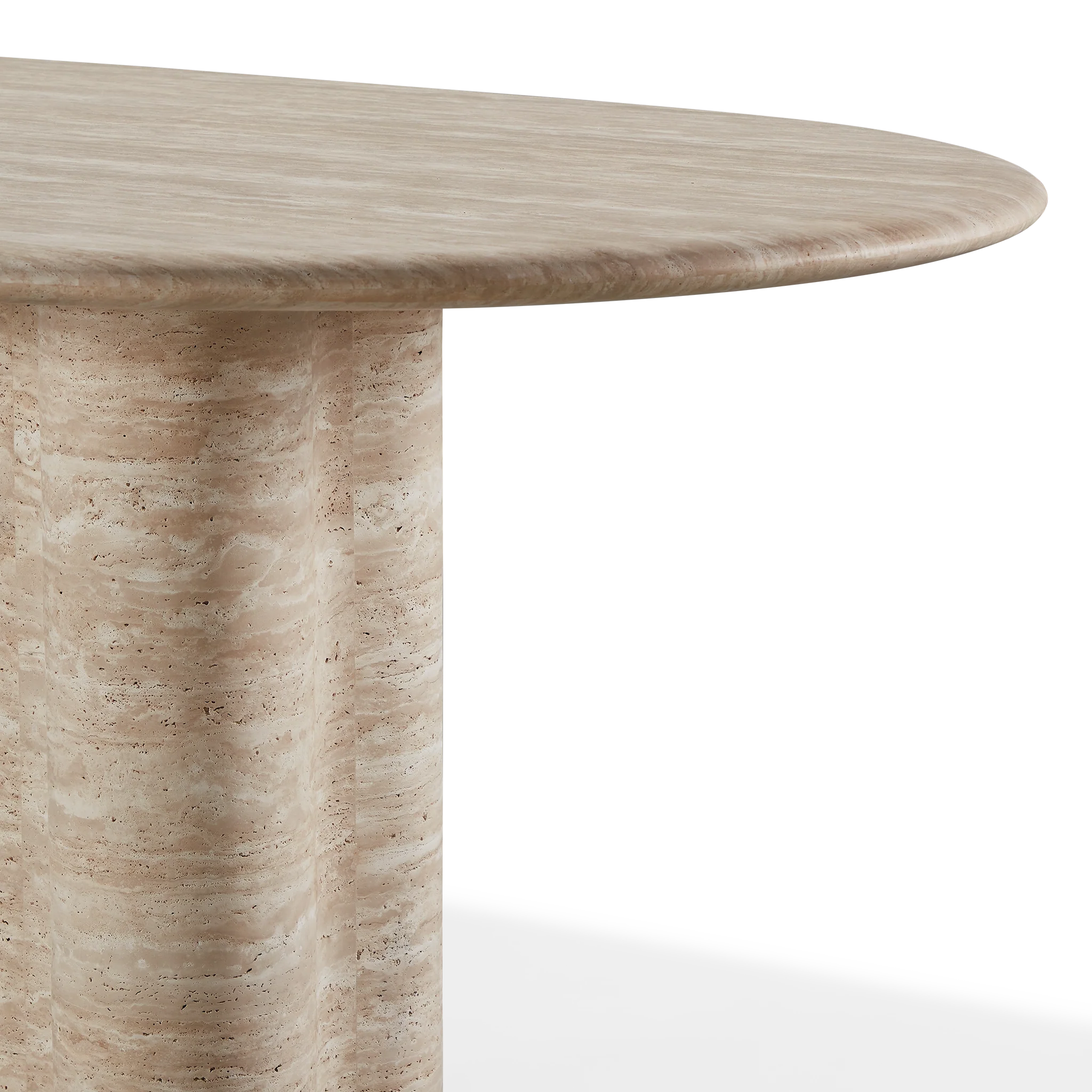 Porto Travertine Pill Dining Table 108" - Image 5