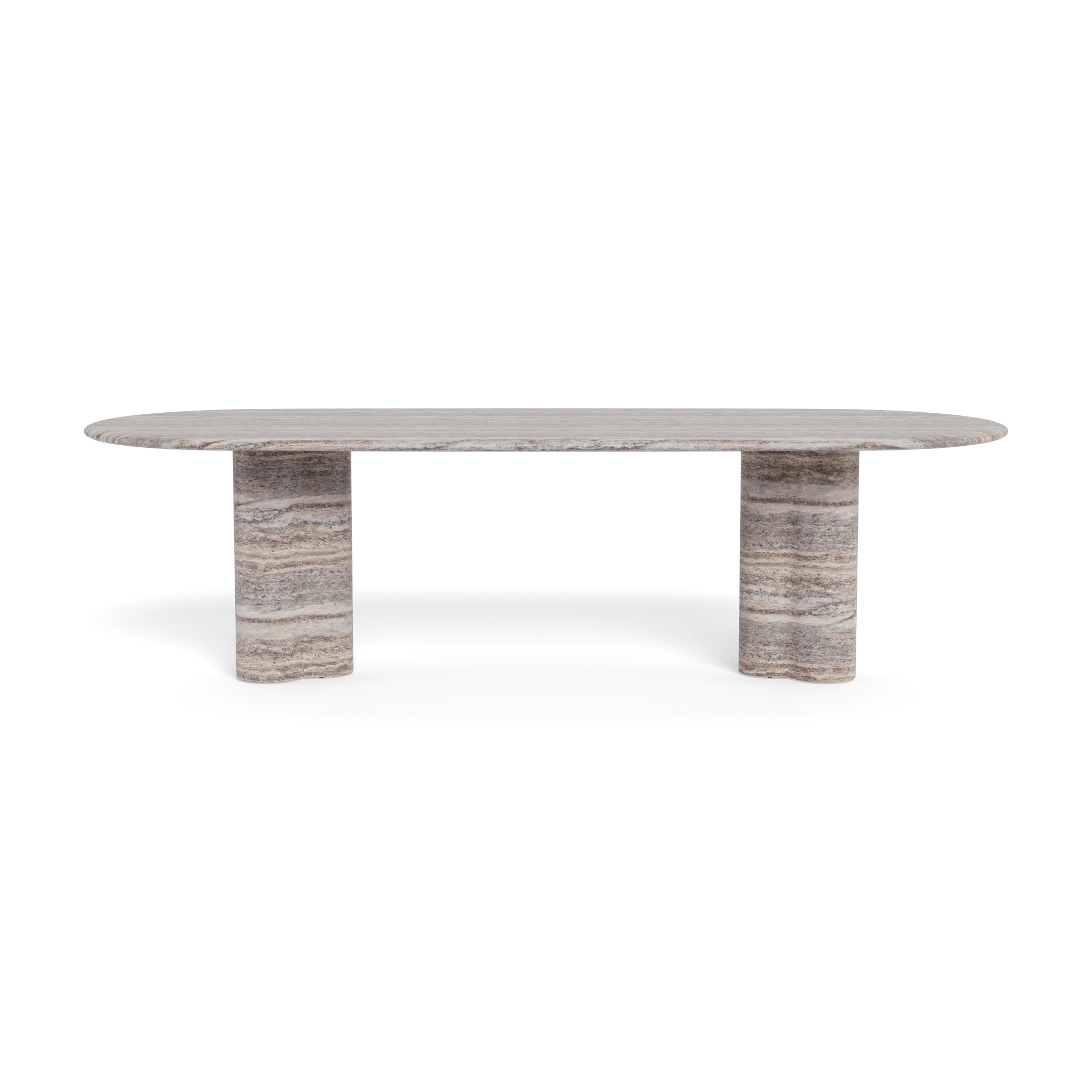 Porto Travertine Pill Dining Table 108" - Image 9