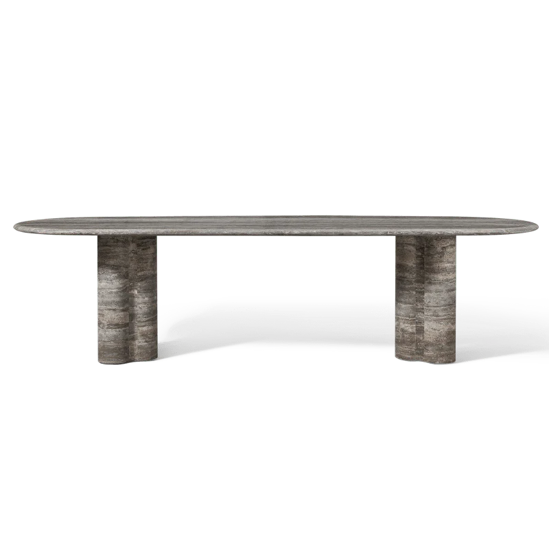 Porto Travertine Pill Dining Table 120" - Image 10