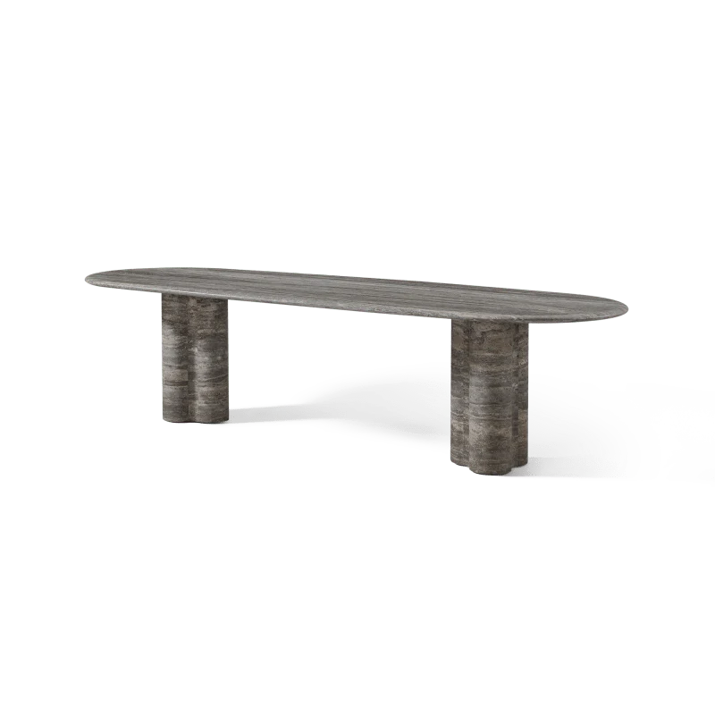 Porto Travertine Pill Dining Table 120" - Image 11
