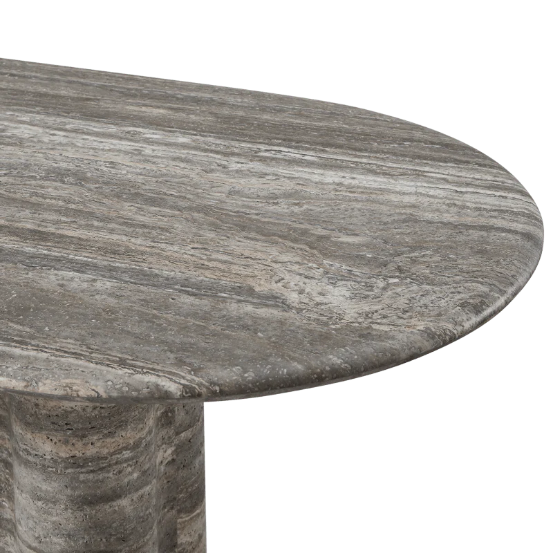 Porto Travertine Pill Dining Table 120" - Image 12