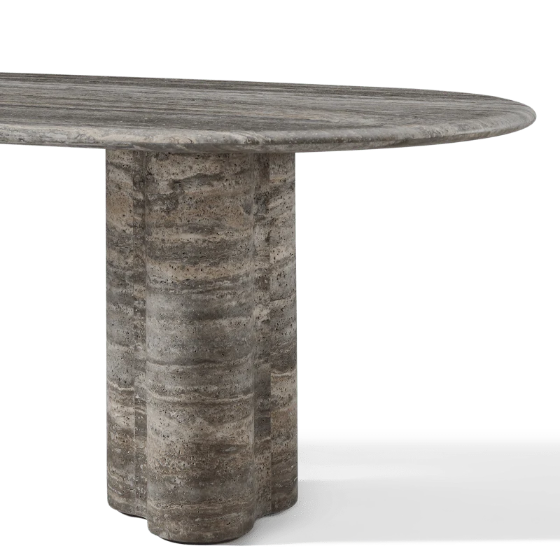 Porto Travertine Pill Dining Table 120" - Image 13