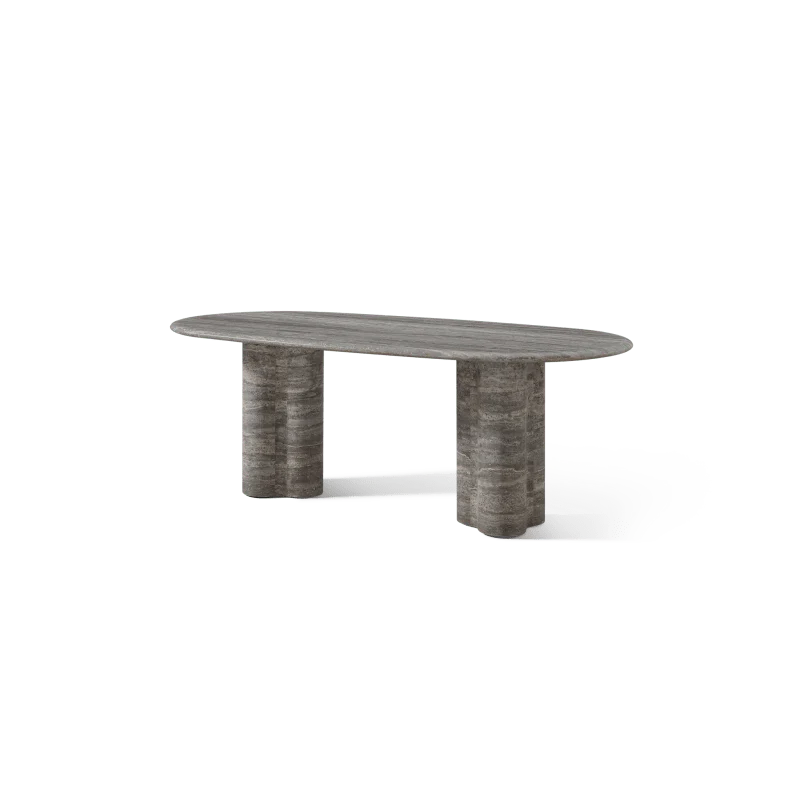 Porto Travertine Pill Dining Table 84" - Image 10