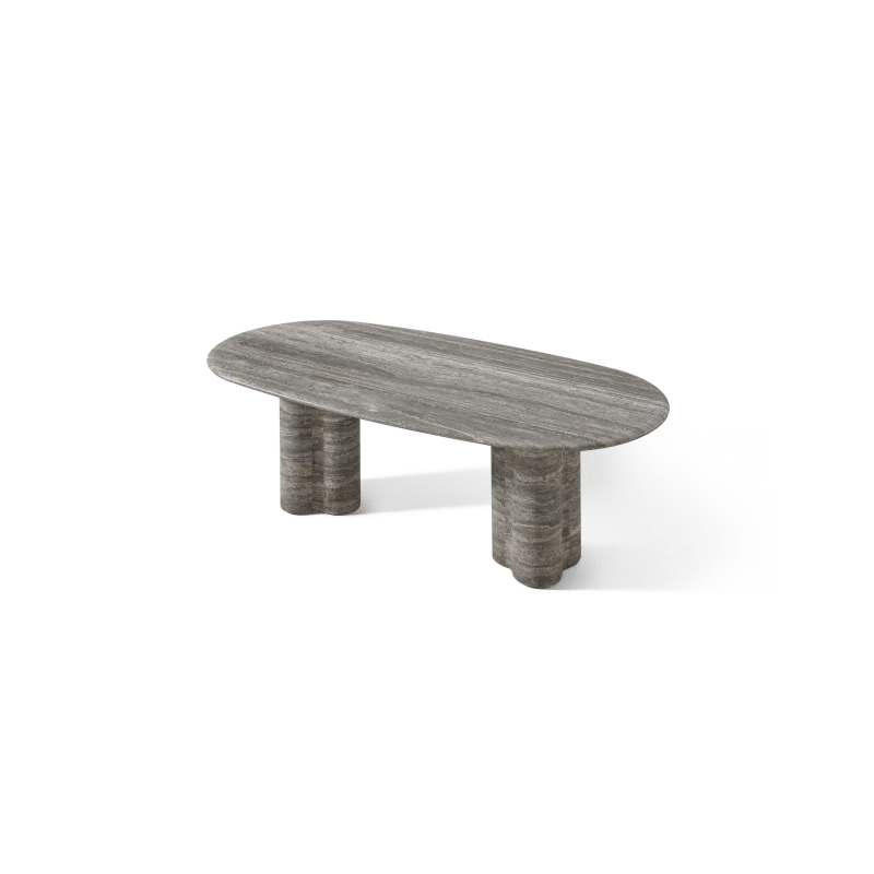Porto Travertine Pill Dining Table 84" - Image 12