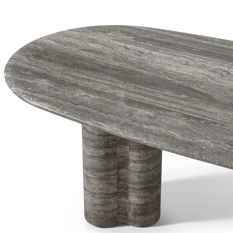 Porto Travertine Pill Dining Table 84" - Image 13