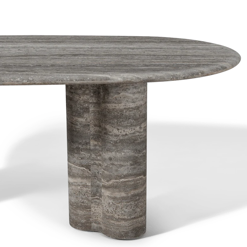 Porto Travertine Pill Dining Table 84" - Image 14