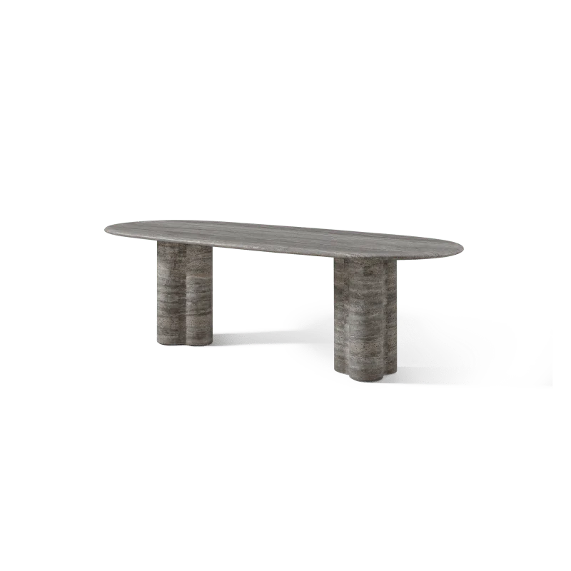 Porto Travertine Pill Dining Table 96" - Image 10