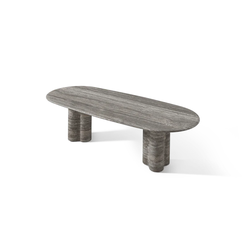 Porto Travertine Pill Dining Table 96" - Image 11