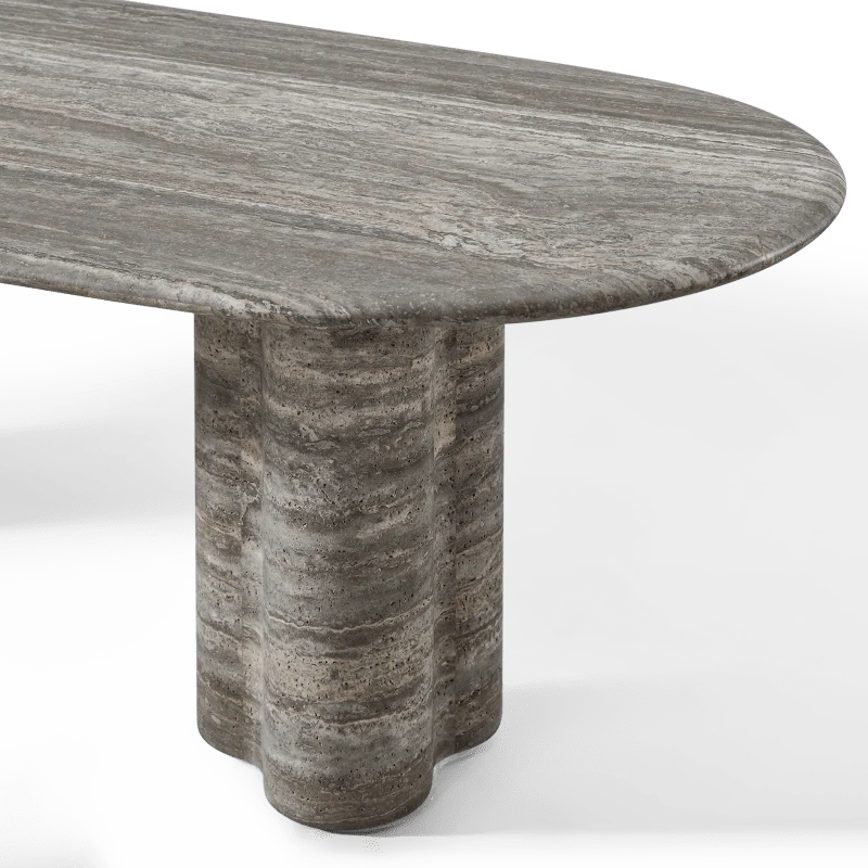 Porto Travertine Pill Dining Table 96" - Image 12