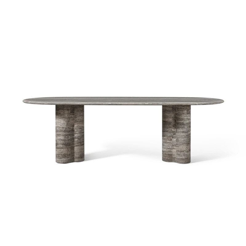 Porto Travertine Pill Dining Table 96" - Image 9