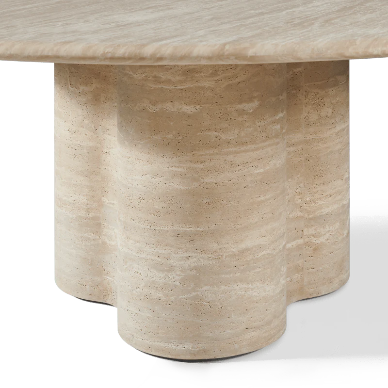 Porto Travertine Round Dining Table 72" - Image 5