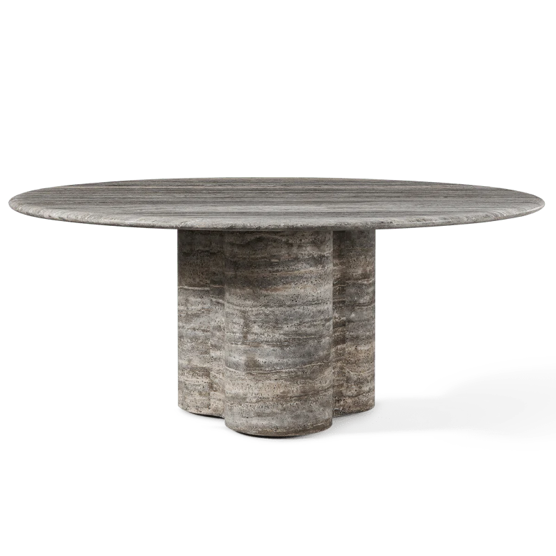 Porto Travertine Round Dining Table 72" - Image 6