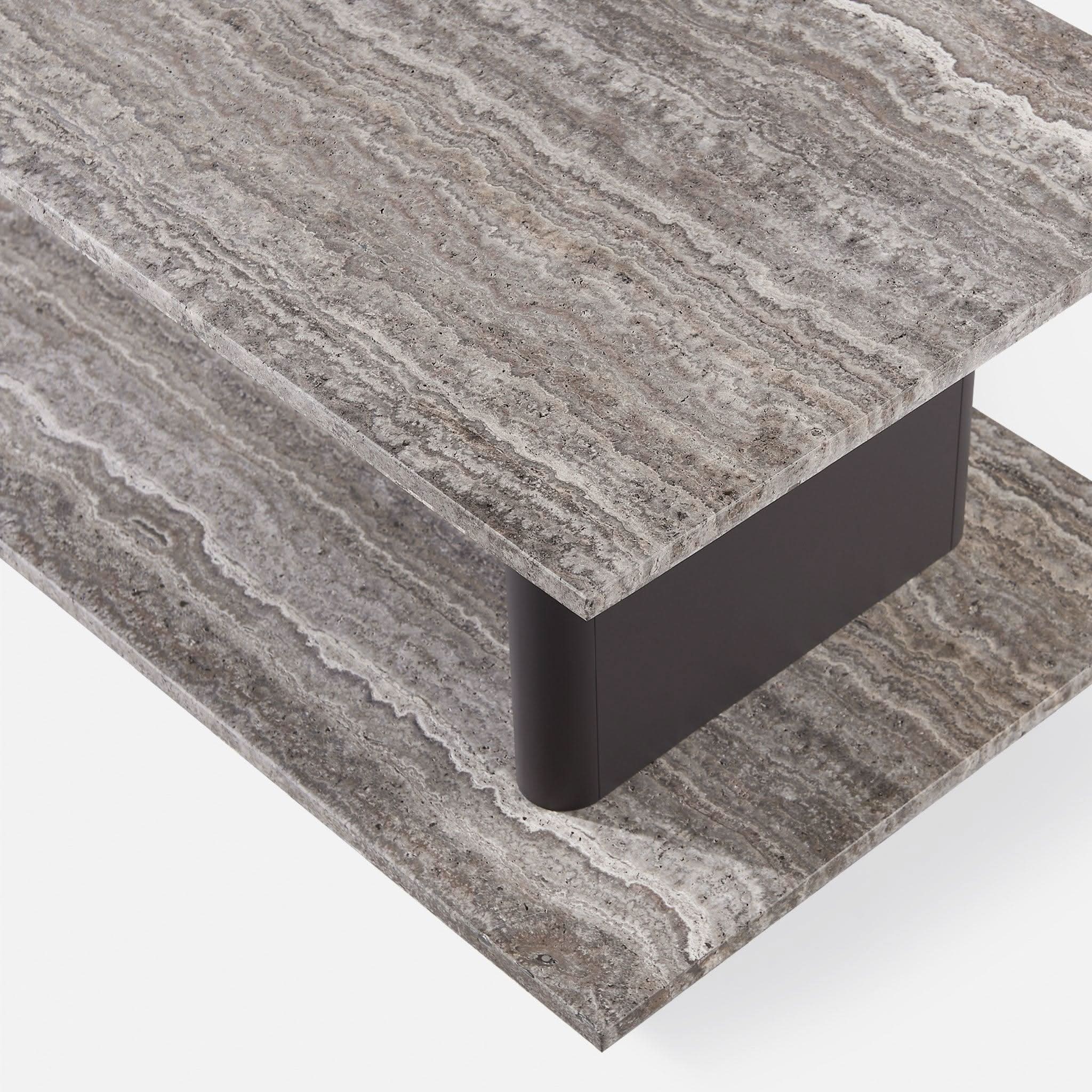 Santorini Stone Rectangle Side Table - Image 5