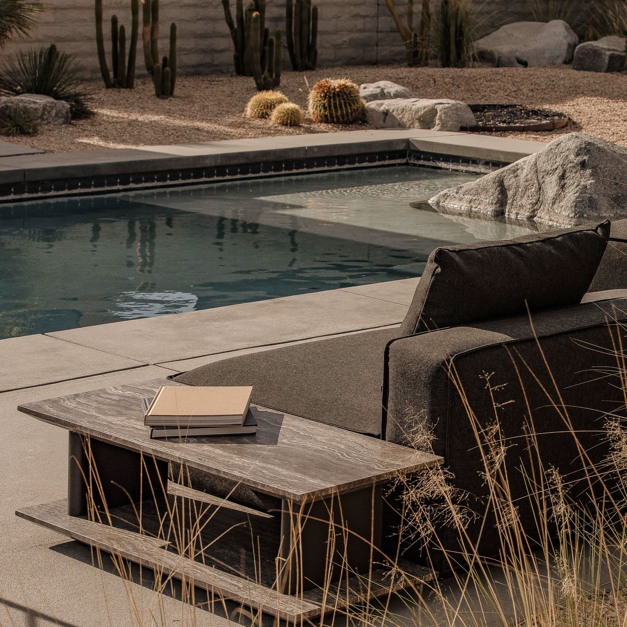 Santorini Stone Rectangle Side Table - Image 6