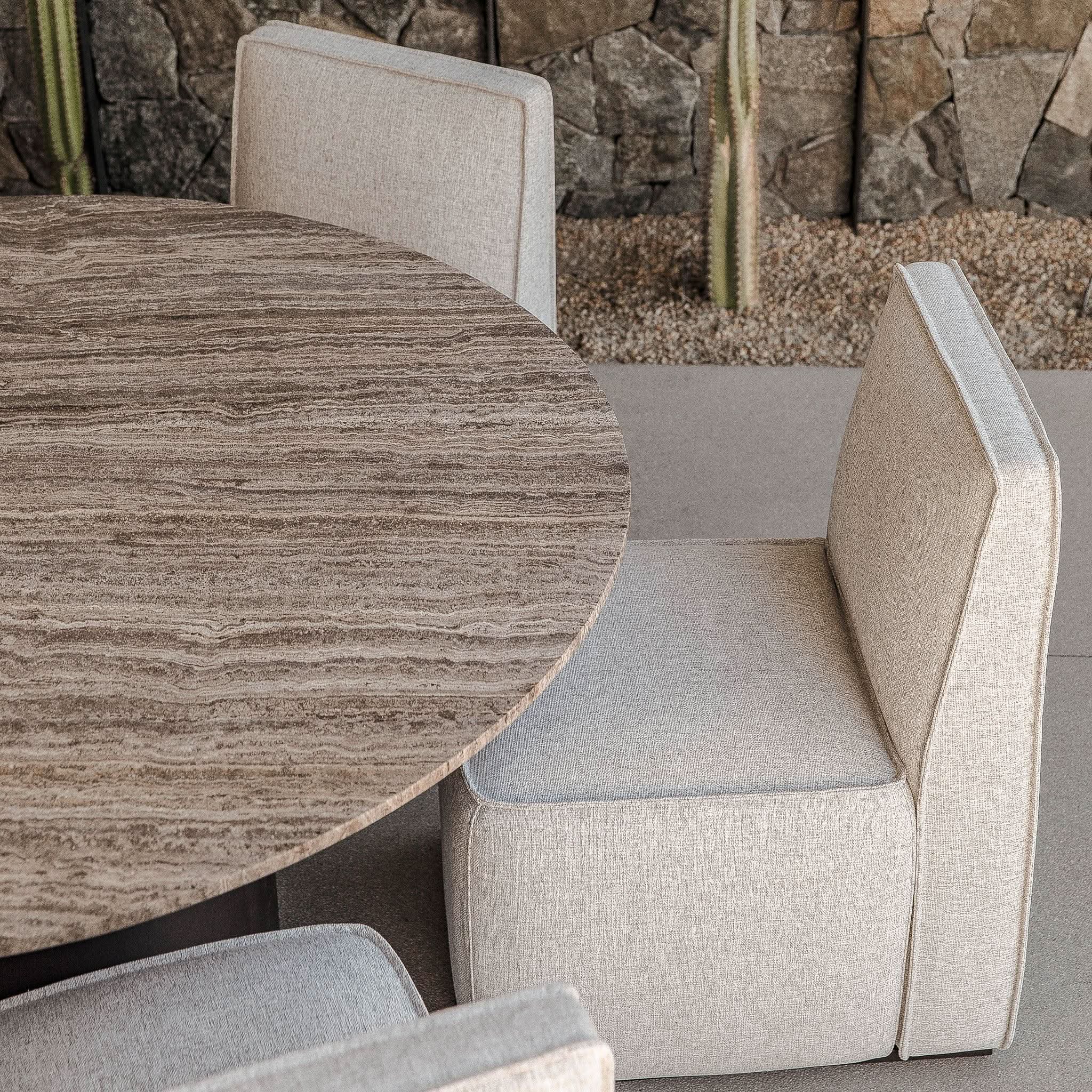 Santorini Stone Round Dining Table 60" - Image 7