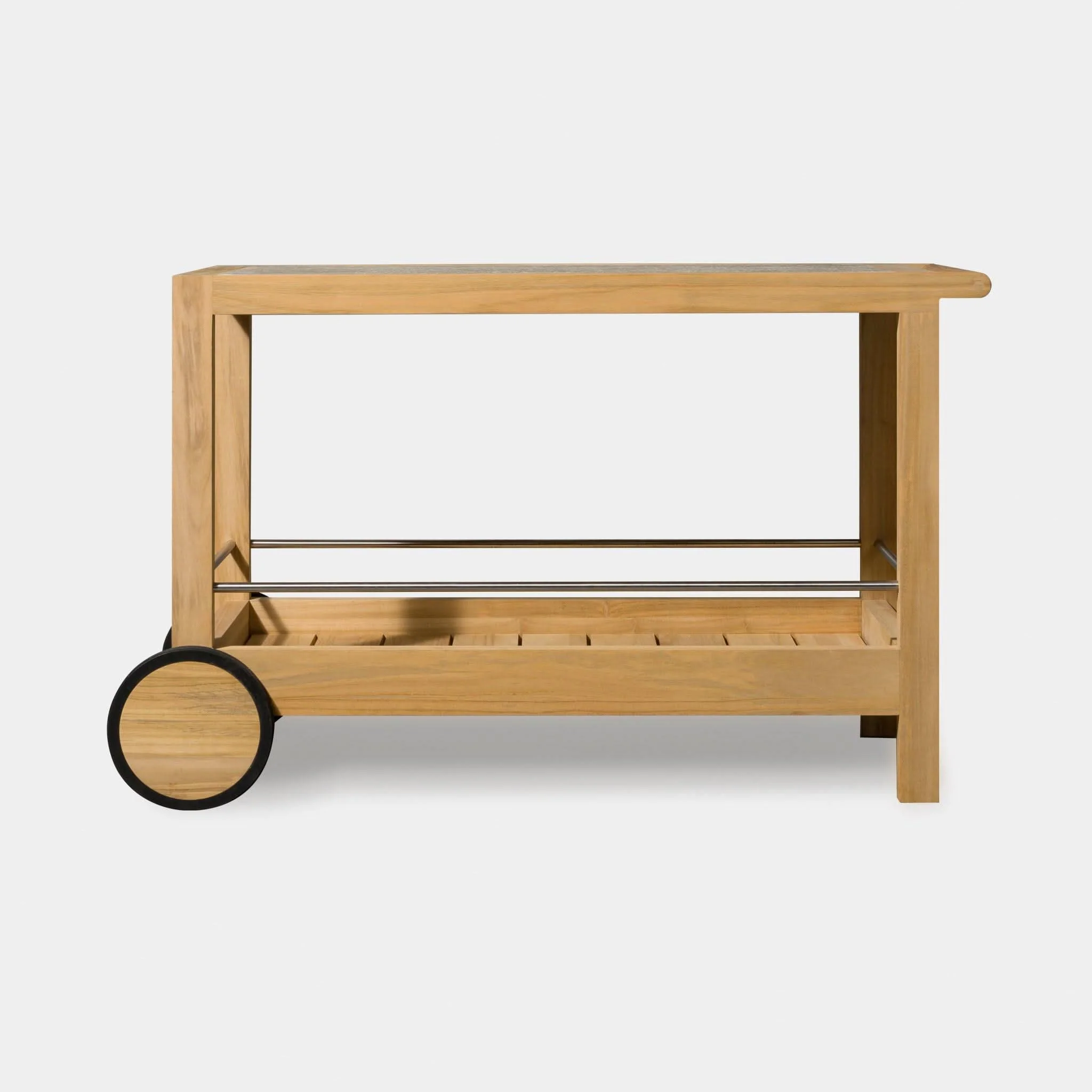 Tavola Teak Stone Bar Cart - Image 4
