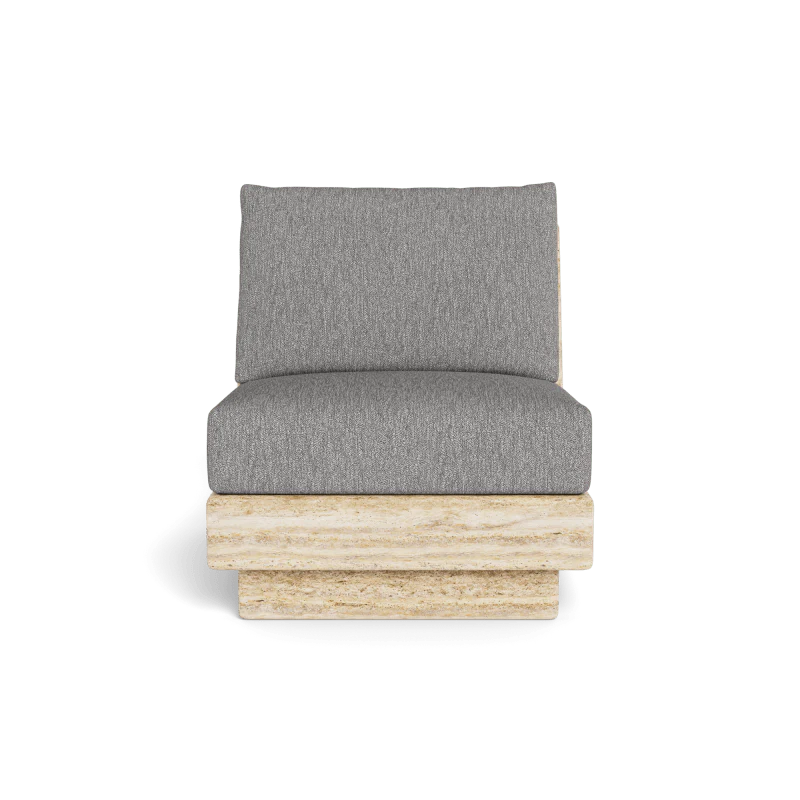 Tulum Travertine Armless Lounge Chair - Image 43