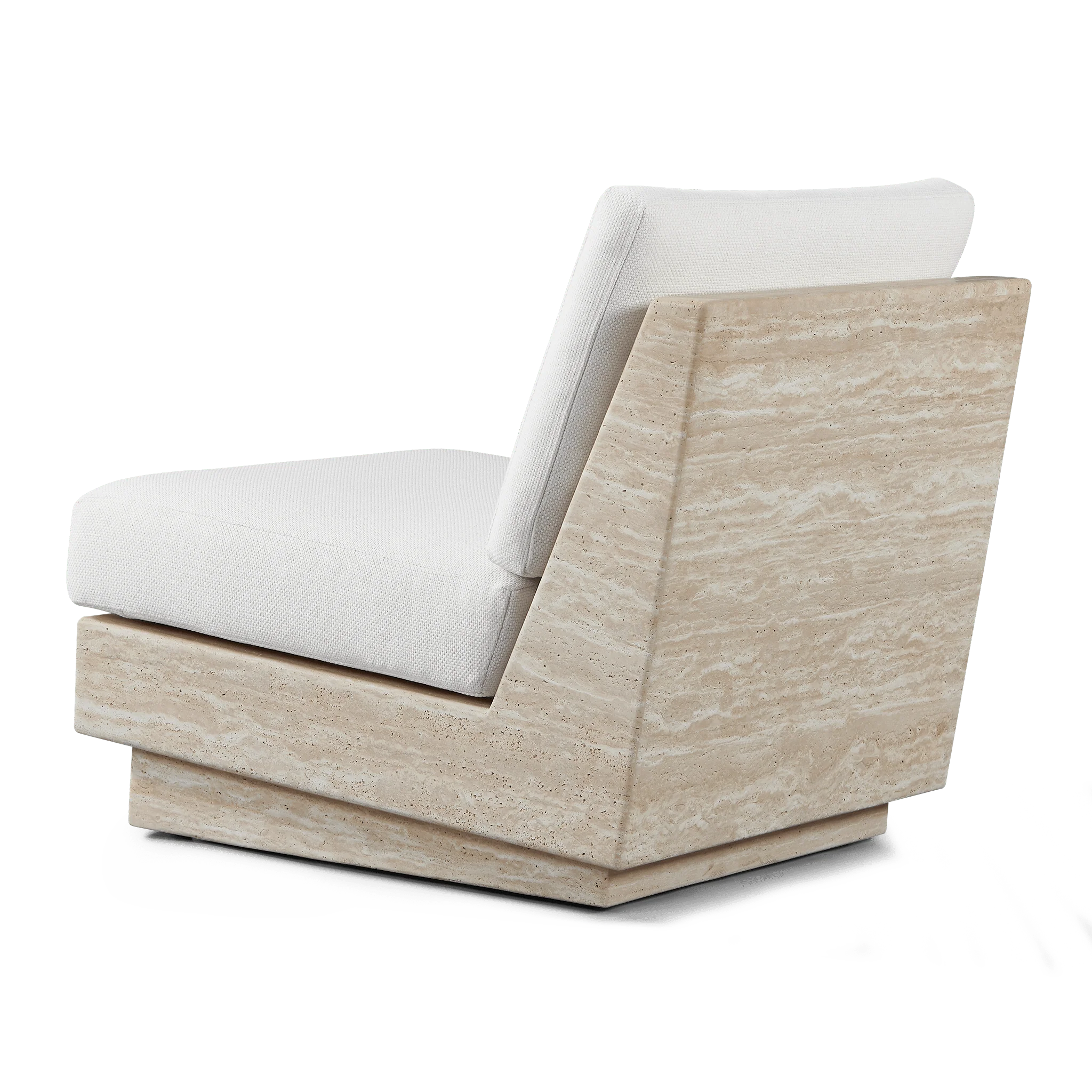 Tulum Travertine Armless Lounge Chair - Image 5