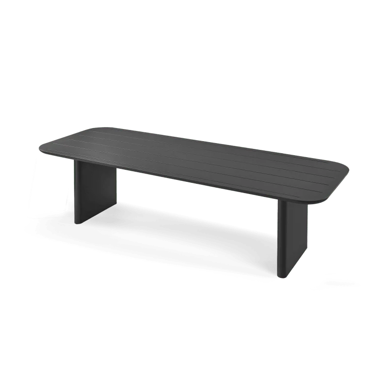 Victoria Aluminum Slatted Dining Table 120" - Image 3