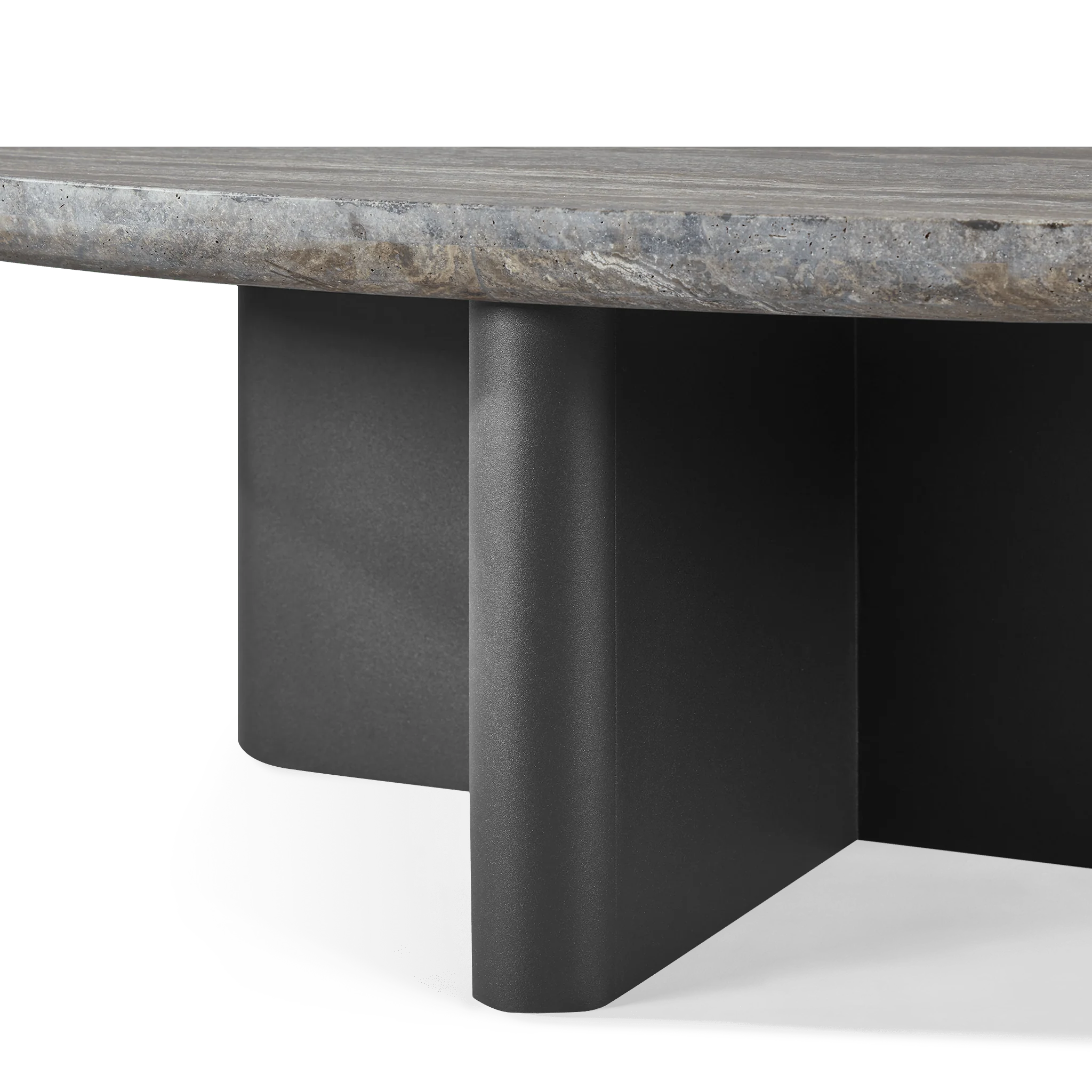 Victoria Aluminum Oval Stone Coffee Table - Image 6