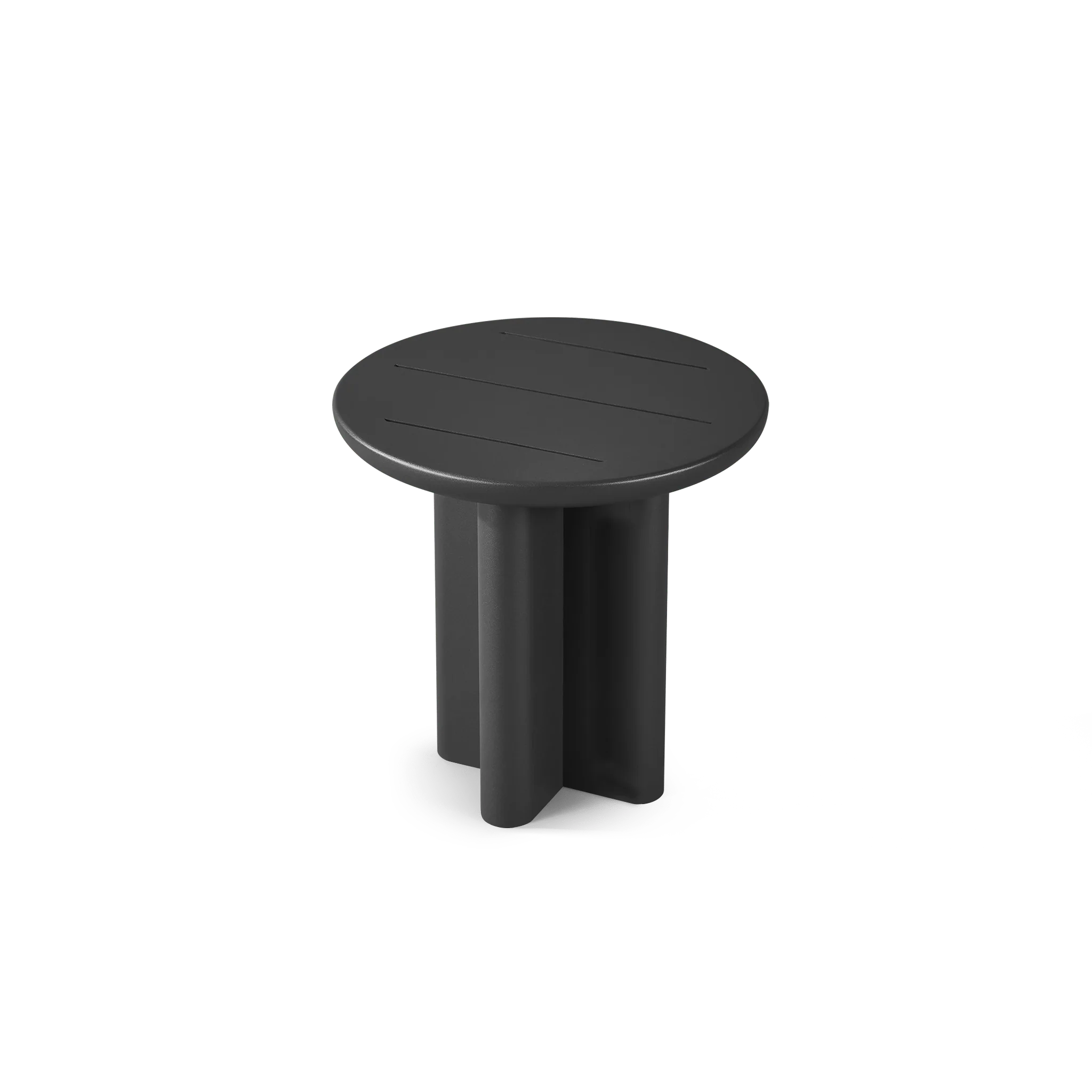 Victoria Aluminum Round Slatted Side Table - Image 3