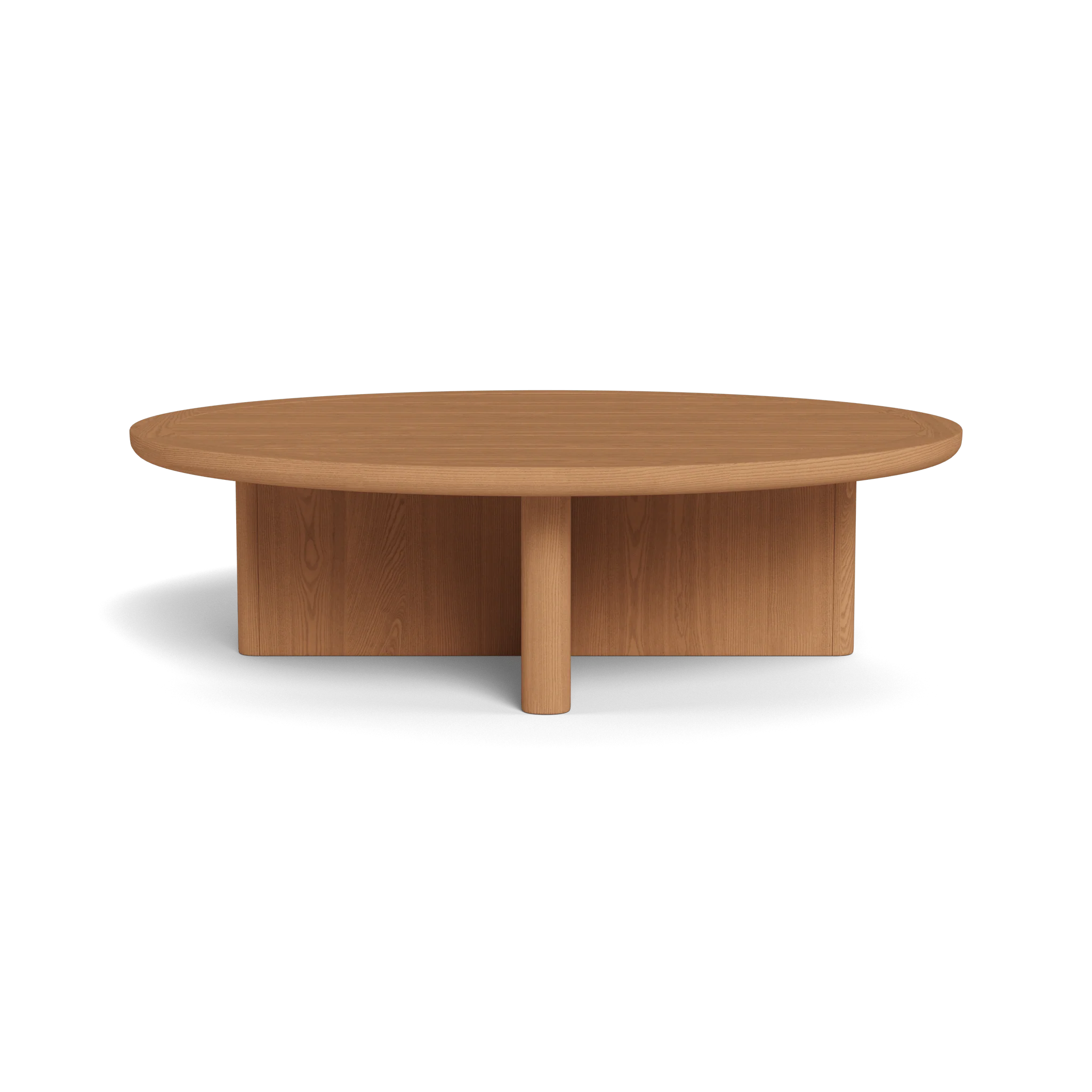 Victoria Teak Round Slatted Coffee Table - Image 3