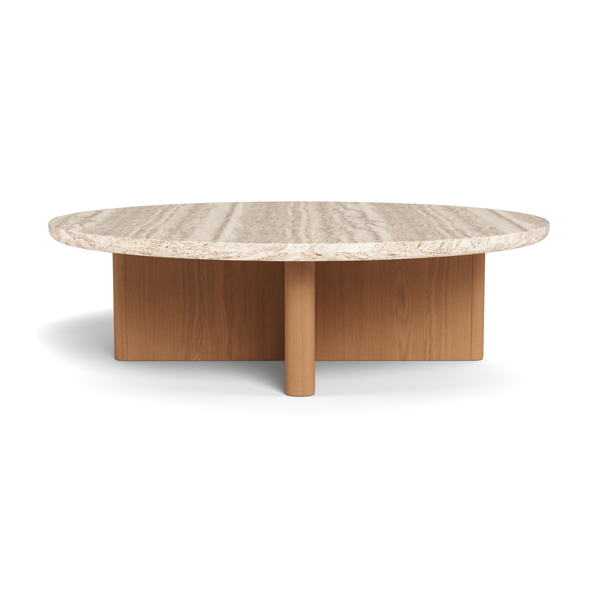 Victoria Teak Round Stone Coffee Table - Image 4