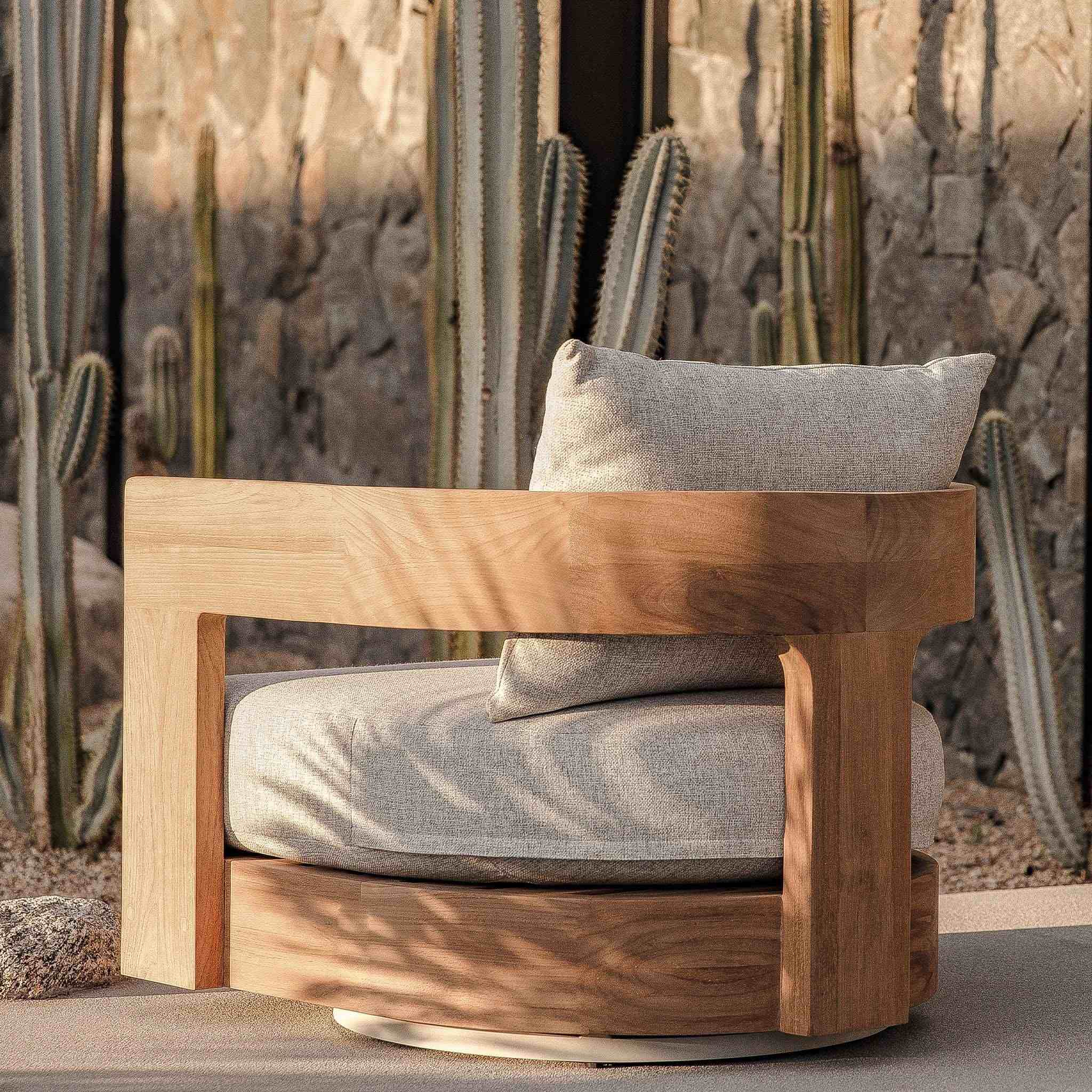Victoria Teak Swivel Lounge Chair - Image 6